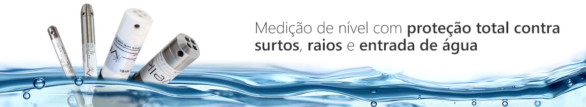 Medição de nível com proteção total contra surtos, raios e entrada de água